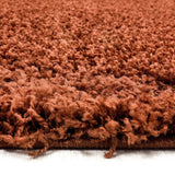Deep Pile Shaggy Rug Modern Terracotta Fluffy Mat Small Large Plain Room Carpets