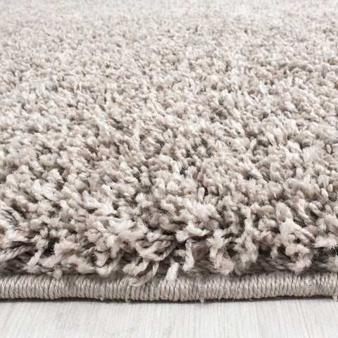 Fluffy Rug Plain Beige Shaggy Pile New Modern Carpet Bedroom Mat Small Large XL