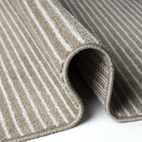 Modern Pattern Rug Striped Beige White Microfiber Soft Pile Mat Bedroom Carpets