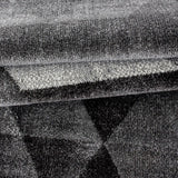 Grey Geometric Rug Small Large Diamond Pattern Modern Carpets Lounge Hallway Mat