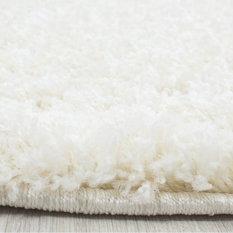 Cream Shaggy Rug Modern Deep Pile Plain Mat Small X Large Bedroom Fluffy Carpets