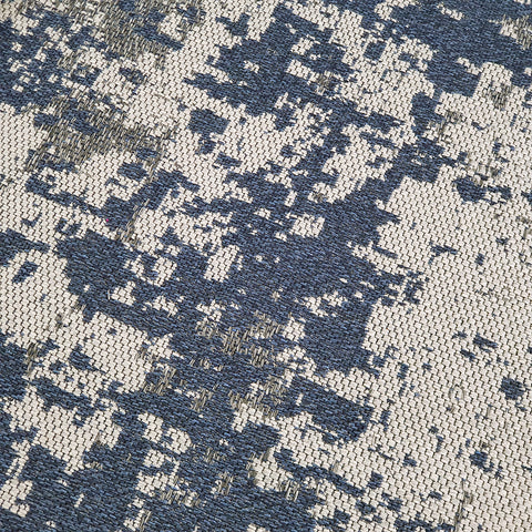 Cotton Rug Navy and Grey Flatweave Mottled Small Extra Large XL Woven Mat Living Room Bedroom Carpet Abstract Oil Painting Pattern