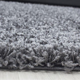 Grey Shaggy Rug Fluffy Deep Pile Woven Mat Extra Large Small Circle Round Runner Rug for Living Room or Bedroom