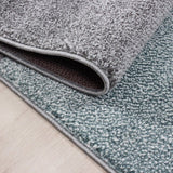 Modern Rug Checkered Grey Blue Ceometric Carpet Bedroom Floor Mat Small Large XL