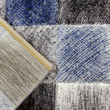 Check Rug Grey Blue Black Hand Carved Modern Pattern Small Large Woven Rugs Carpets Floor Mats