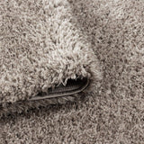 Shaggy Rug New Modern Plain Beige Carpets Long Pile Living Room Round Fluffy Mat