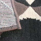 Geometric Rug Chocolate Brown Black Checkered Mat Small Large Room Floor Carpets