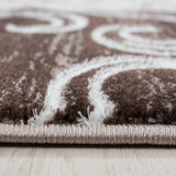 Check Rugs Brown Beige Cream Oriental Pattern Mat Modern Living Room Hall Carpet