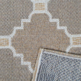 Cotton Rug Trellis Brown Beige Taupe Small Extra Large Runner Flatweave Carpet Rug Washable Woven Mat