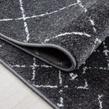 Modern Grey Rug Small Extra Large Check Pattern Geometric Mat Living Room Carpet