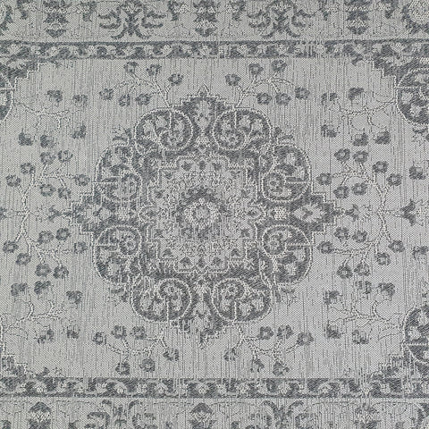 Grey Vitnage Pattern Area Rug Living Room Bedroom Cotton 100% Natural