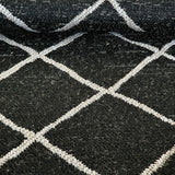 Black Kitchen Rug Jute Look 120x170 160x230 Modern Berber Pattern Flat Weave Flat Pile Carpet Mat