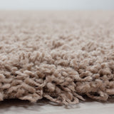 Modern Beige Shaggy Rug Fluffy Living Room Bedroom Carpet Extra Large Small Circle Round Mat