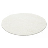 White Cream Shaggy Rug 50mm long Pile Fluffy Carpet Extra Large Small Circle Round Mat for Living Room Bedroom