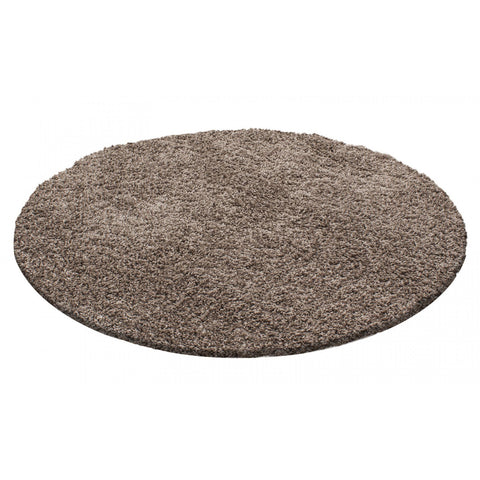 Mocca Circle Rug Round Rug Brown Beige Fluffy Carpet Living Room Bedroom Rug Extra Large Small New