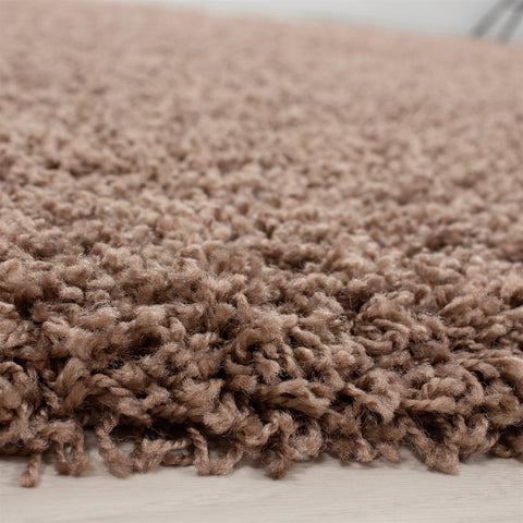 Brown Beige Rug Mocca Fluffy Shaggy Extra Large Small Living Room Bedroom Carpet Mat 