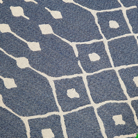Blue Cotton Rug 100% Cotton Rugs Navy Cream Berber Diamond Pattern Washable Flat Weave Mat Carpet Small Extra Large Runner