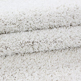 Fluffy Rug Modern Cream Shaggy High Pile Woven Mat Small Large Round Room Carpet