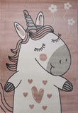 Pink Unicorn Rug Kids Animal Baby Nursery Carpet Childrens Play Girls Room Mats Pink White Cream Bedroom Floor