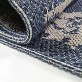 Washable Rug Runner Navy Blue Diamond Patterned Carpet Large Small Mat