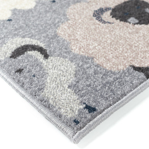 Modern Rugs Grey Blue Pink Sheep Pattern Carpet Small Large Living Room Area Mat
