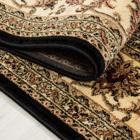 Large Traditional Rug Small Oriental Black Beige Patterned Carpet Room Floor Mat