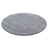 Shaggy Rug Light Grey Modern Deep Pile Carpets Small Large Round Fluffy Area Mat