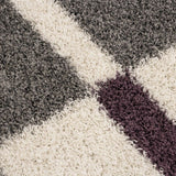 Deep Pile Shaggy Rug Grey White Purple Fluffy Carpet New Modern Living Room Mat