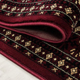 Traditional Rug Red Black Beige Border Design Carpet Oriental Bedroom Lounge Mat