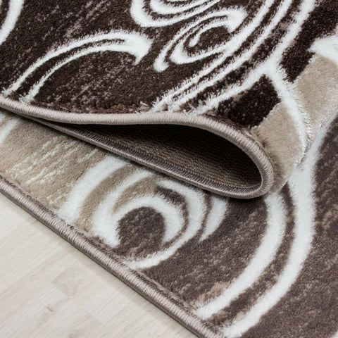 Check Rugs Brown Beige Cream Oriental Pattern Mat Modern Living Room Hall Carpet