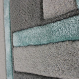 Duck Blue Grey Rug Wool Carpet Geometric Contour Cut Pattern Thick Floor Mat New
