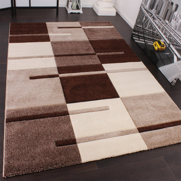 Large Rug Beige Brown Geometric Pattern for Living Room Rugs Carpets Modern Mat