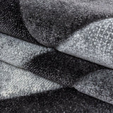 Modern Rug Black Grey Geometric Pattern Carpet Room Runner Area Mats Small Large