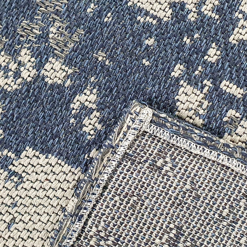 Navy Blue and Grey Rug Distressed Modern Pattern Large Small Runner Washable Cotton Rug Large Small