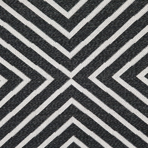 Modern Black Rug 100% Cotton Washable Large Small Living Room Carpet White Cream Geometric Pattern Flat Woven Mat