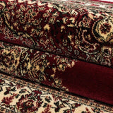 Oriental Rug Red and Beige Pattern Border Carpet Bedroom Floor Mat Small X Large