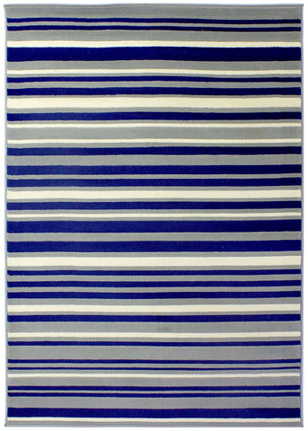 Rug for Living Room Blue Grey Striped Pattern Carpet Small Large Modern Area Mat