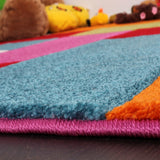 Kids Rug Multicoloured Geometric Thick Large Small Playroom Children's Carpet
