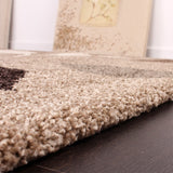 Floral Rug Heavy Woven Beige Brown Colours Thick Carpet Small Large Living Room