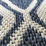 100% Cotton Rug Navy Blue Diamond Pattern Washable Flat Weave Mat Carpet Small Extra Large Runner