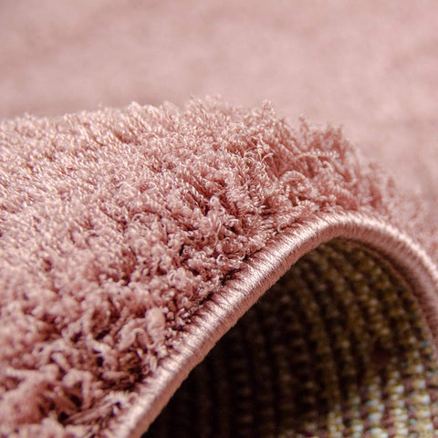 Modern Fluffy Rug Dusty Pink Super Soft Shaggy Microfibre Woven High Pile Carpet Mat for Living Room or Bedroom