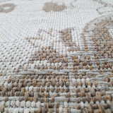 Cotton Rug Vintage Oriental Pattern Brown Cream Grey Natural Flatweave Carpet Mat Large Small Runner
