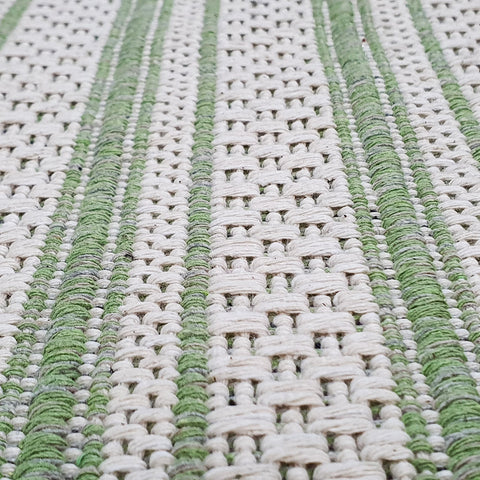 Cotton Rug Green Cream Striped Washable Rugs Flat Weave Carpet Woven Mat Runner Small Large