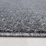 Grey Rug Modern Plain Bedroom Floor Carpet Small Extra Large Woven Runner Mats