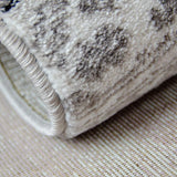 Modern Rug Grey Pink Patchwork Design Woven Low Pile Carpet Mat for Living Room & Bedroom