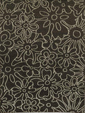 Modern Dark Brown and Grey Rug Floral Pattern Woven Short Pile Carpet Mat for Living Room or Bedroom