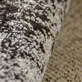 Modern Dark Brown Grey Rug Shabby Chic Pattern Woven Low Pile Floor Carpet for Bedroom & Living Room
