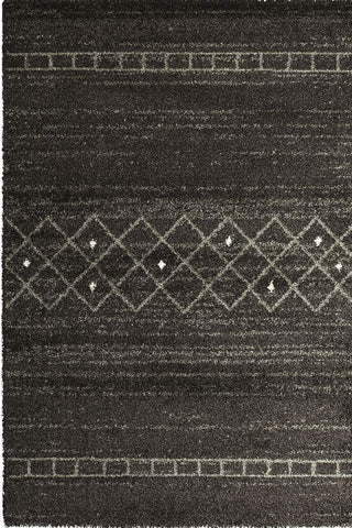 Modern Dark Grey Brown Rug Geometric Pattern Short Pile Carpet Living room & Bedroom Mat