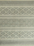 Modern Ivory Rug Grey Geometric Pattern Woven Short Pile Floor Carpet for Bedroom & Living Room