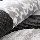 Designer Rug Grey Black Modern Art Woven Living Room Carpet Small Large Soft Area Mat